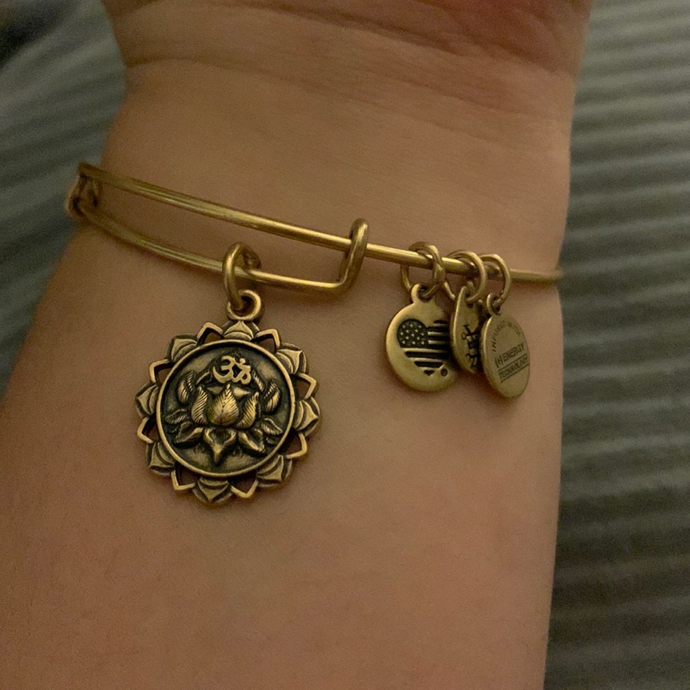 Gold lotus alex and ani bracelet